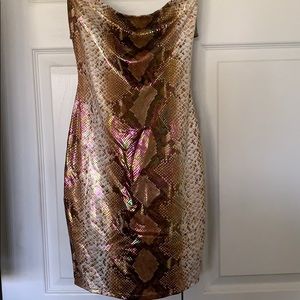 Snakeskin mini dress